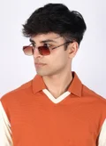 Woggles UV- Protected  Brown Rectangle Sunglasses