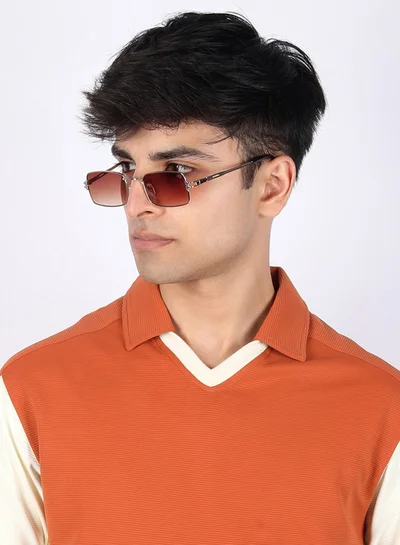 Woggles UV- Protected  Brown Rectangle Sunglasses
