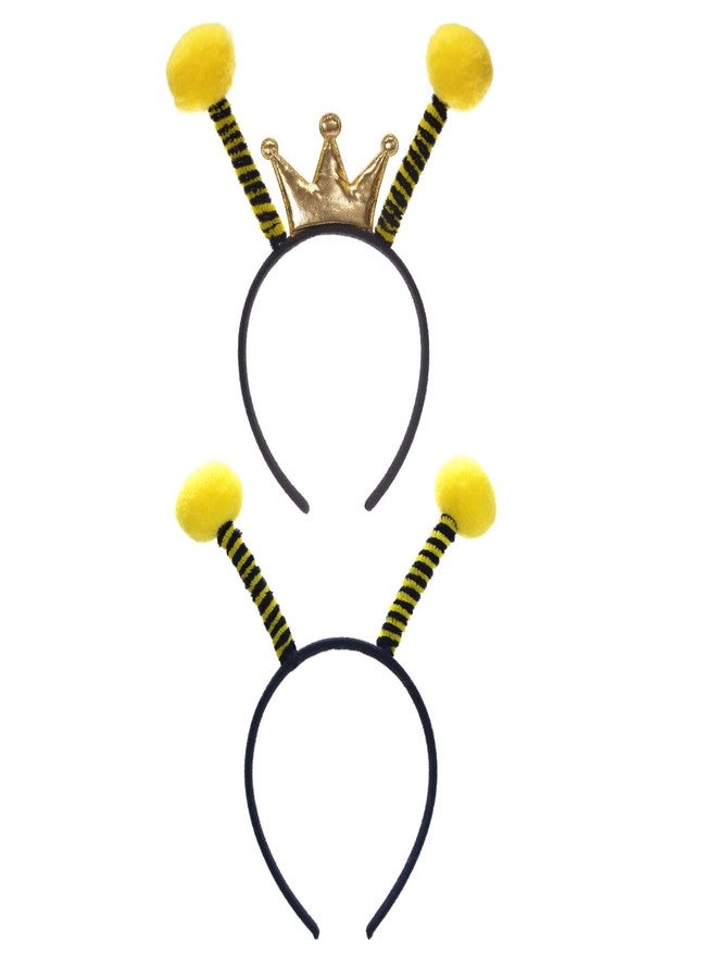 Yilistore Bee Antenna Headbands, Yellow and Black Striped, Crown Design, 2 Pack, Party Costume Accessories for Halloween, Christmas - Image 2
