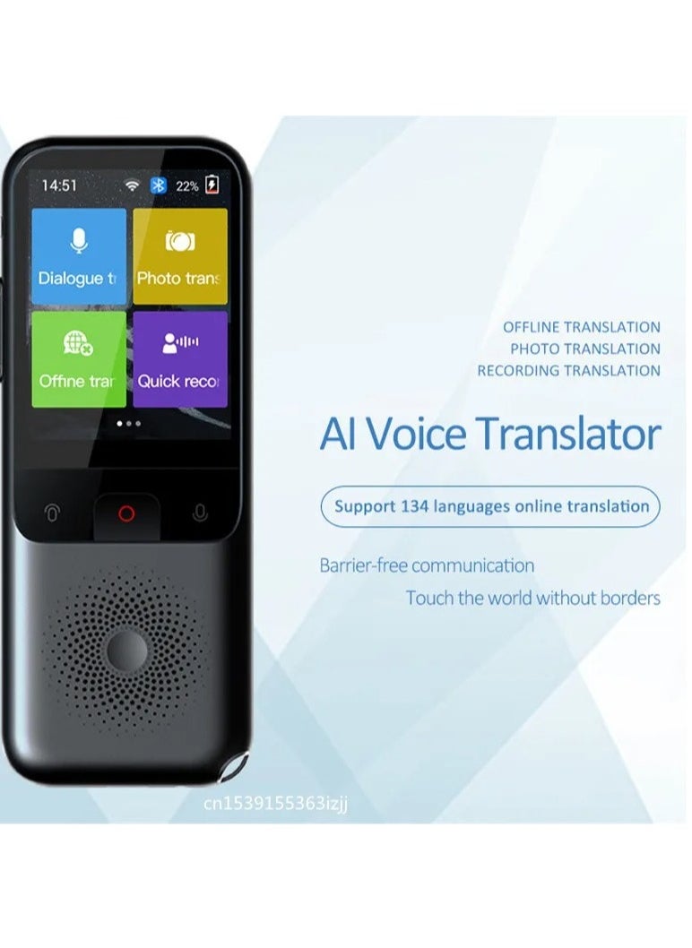 AS SEEN ON TV - Instant Two Way Language Translator, T11 Language Translator Voice Device With 2.4 Inch Hd Touch Screen, Portable Instant Voice Translator Support 134 Online Languages And Online Photo Translation - Image 1