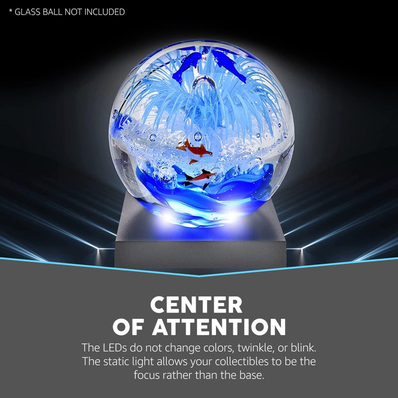 ASENTE 16 White- Light LED Lighted Base for Glass Art - Crystal Display, Lighted Acrylic Base, Glass Vases for Centerpieces Stand, Matte Black - Image 4