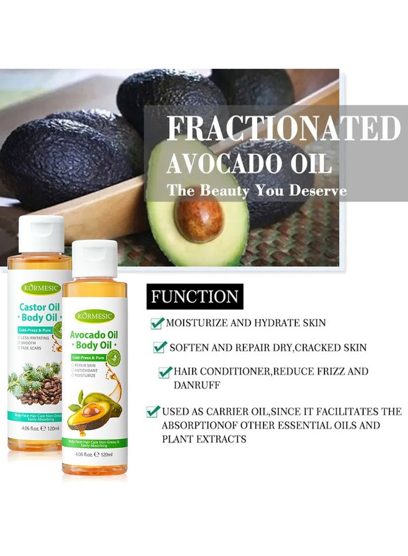 Kormesic زيت الأفوكادو زيت تدليك الجسم 120 مل-تغذية وتجديد شباب البشرة - Image 2