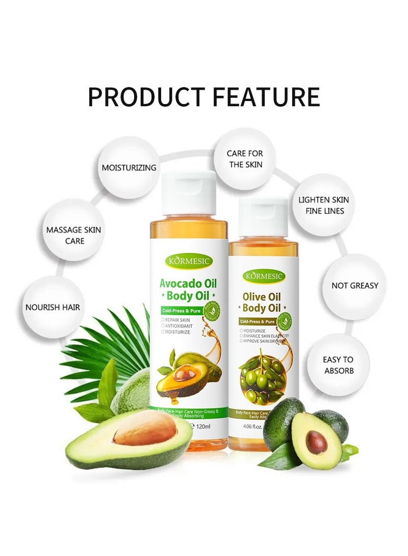 Kormesic زيت الأفوكادو زيت تدليك الجسم 120 مل-تغذية وتجديد شباب البشرة - Image 3