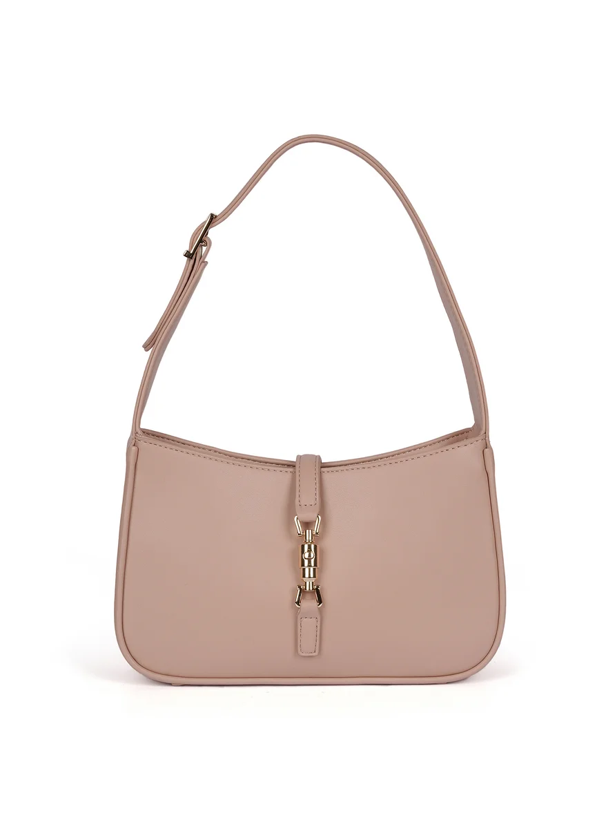 كابلي Long strap faux leather shoulder handbag
