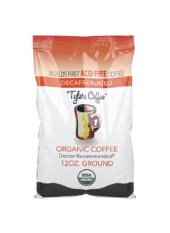 Tylers Coffee Tylers Coffees, Organic Coffee, Ground, Decaffeinated, 12 oz  - Image 1