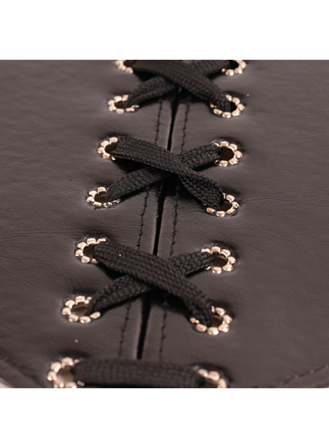 Free Size Corset Belt，Black Corset Waist Belt For Women, Wide Elastic Tie Waspie Belt For Dresses - Image 4