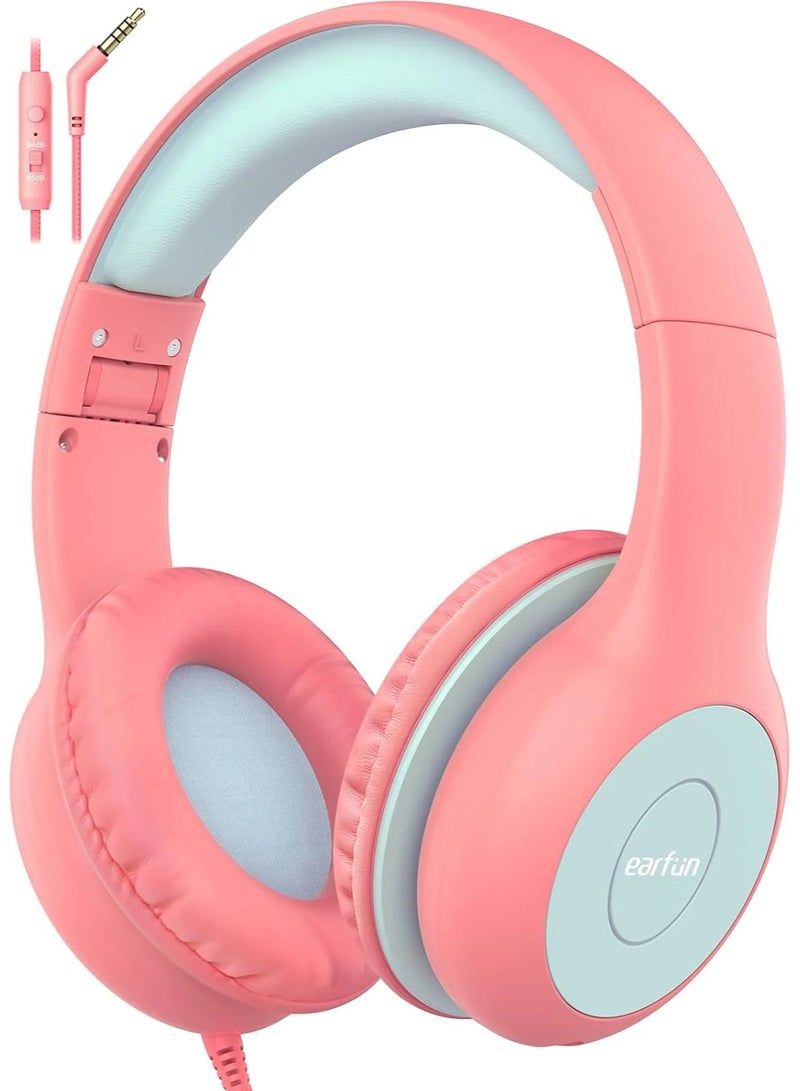 سماعات أذن للأطفال EarFun K2 بلوتوث، سماعات أطفال مع تحديد مستوى الصوت، 40 ساعة من وقت التشغيل، ميكروفون مدمج، صوت ستيريو، سماعات قابلة للطي فوق الأذن للمدرسة/السفر/آيباد/تابلت