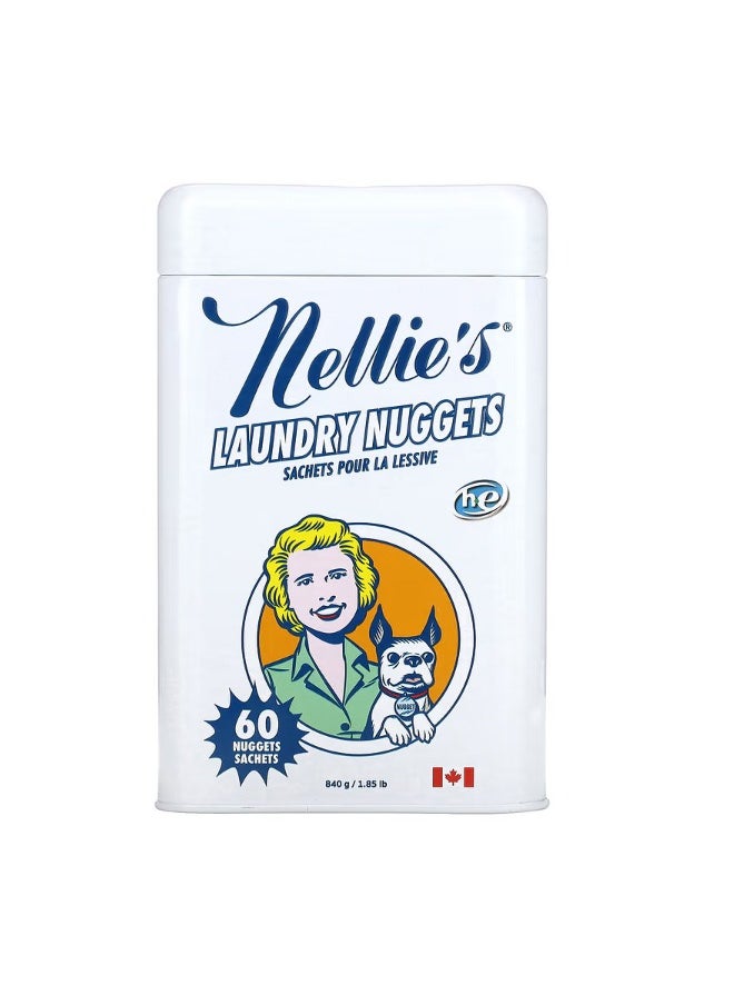Nellie's Laundry Nuggets Unscented 60 Loads 1.85 lb 840 g  - Image 1