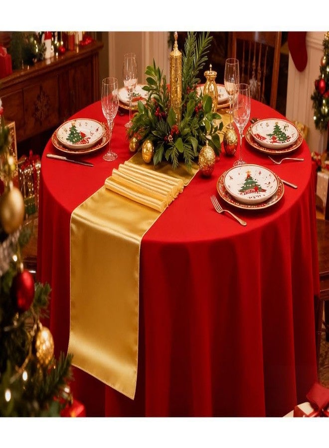 Gankar 10 Pack Gold Satin Table Runners, 12 x 108 Inch Long Gold Table Runner for Christmas Party Wedding Birthday Banquet Decor, Table Runners for Round Tables - Image 4