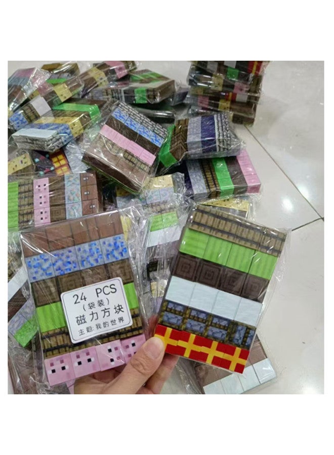 Loquat Mini Magnetic Blocks Toy Original Forest Series Building Block Puzzle Plastic DIY Sustained Development Educational Toy-Color:30 Capsules In A Small Bucket For 2 People - Image 4