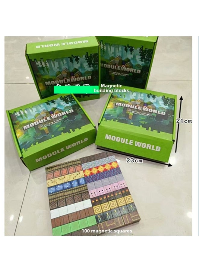 Loquat Mini Magnetic Blocks Toy Original Forest Series Building Block Puzzle Plastic DIY Sustained Development Educational Toy-Color:30 Capsules In A Small Bucket For 2 People - Image 3