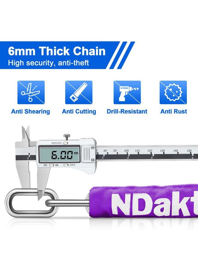 NDakter Bike Chain Lock, 5-Digit Combination Anti-Theft Bicycle Lock, 3.2 feet Long Security Resettable Bike Locks Heavy Duty for Bike, Bicycle, Scooter, Motorcycle, Door, Gate, Fence - Image 4