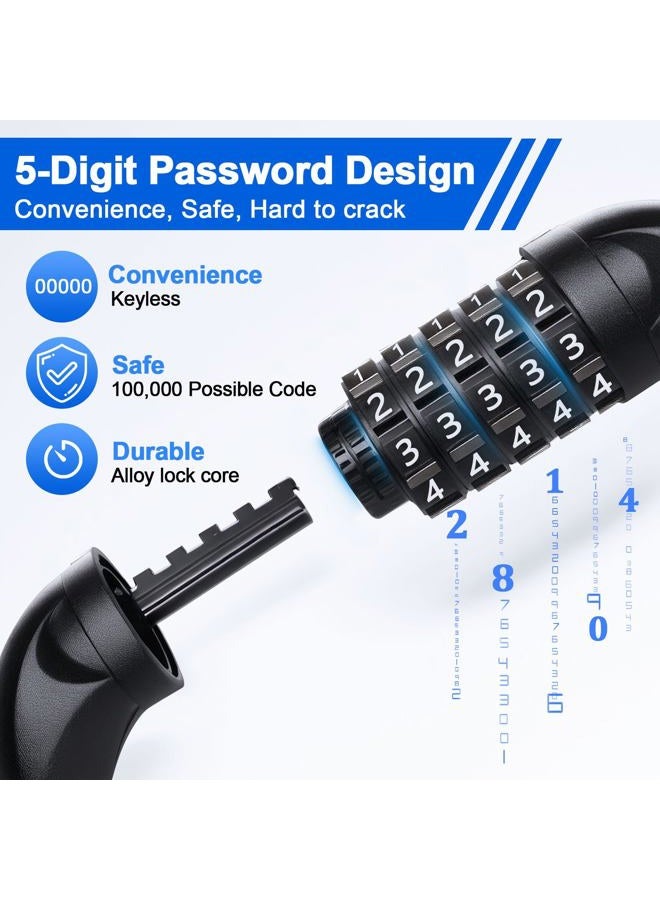 NDakter Bike Chain Lock, 5-Digit Combination Anti-Theft Bicycle Lock, 3.2 feet Long Security Resettable Bike Locks Heavy Duty for Bike, Bicycle, Scooter, Motorcycle, Door, Gate, Fence - Image 3