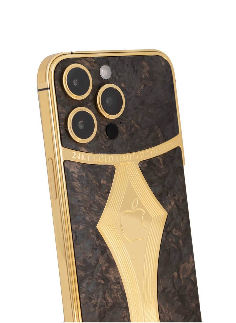 CAVIAR Caviar Luxury 24k Gold Plated Customized iPhone 15 Pro Max 256 GB Gold Titanium Carbon Fiber  - Image 4