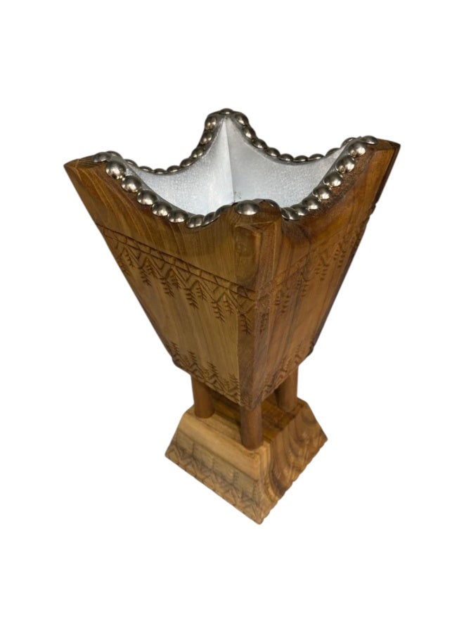 WARD Antique incense burner (Najdi engraving) made of natural teak wood - large size - Image 3
