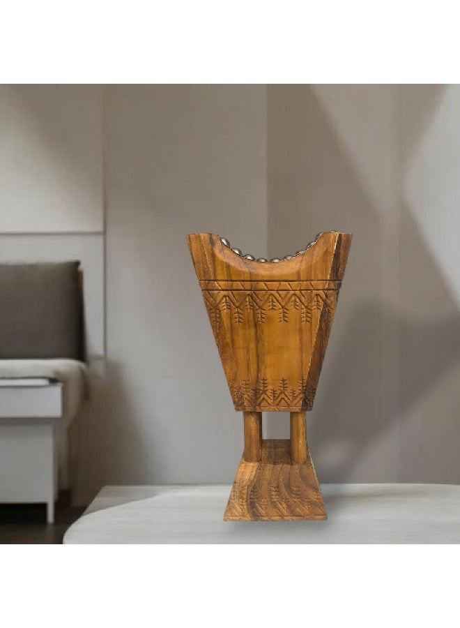 WARD Antique incense burner (Najdi engraving) made of natural teak wood - large size - Image 4