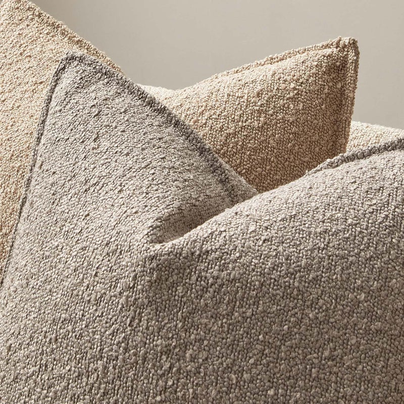 JUSPURBET Grey Boucle Textured Lumbar Throw Pillow Covers Set of 2 for Couch Bedroom Sofa Living Room Decorative Soft Euro Thick Broadside Cushion Cases with Hidden Zipper - Image 3