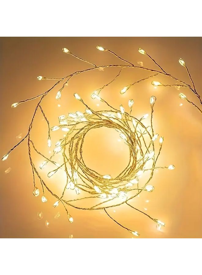 5M 100 LED Solar Firecracker String Lights Warm White For Indoor Christmas Tree - Image 5