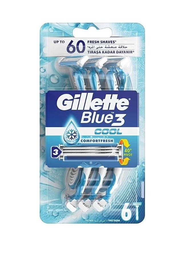 Gillette Gillette Blue 3 Cool Men's Disposable Razor 6 Counts  - Image 3