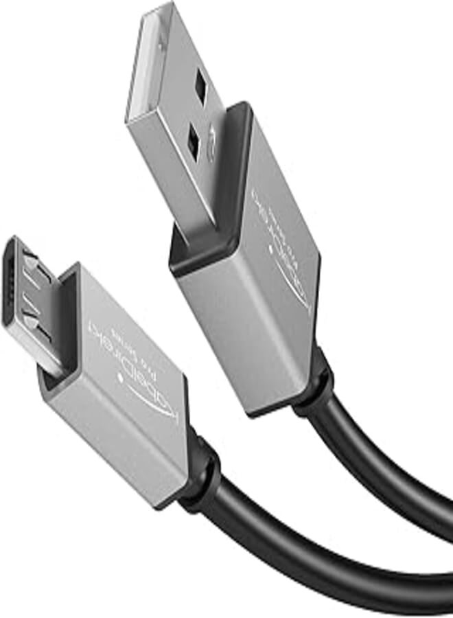 KabelDirekt KabelDirekt – Micro USB 2.0 cable – 2m – (high-speed data cable and charger cable, suitable for smartphones and tablets with a Micro USB port, black/space grey) 