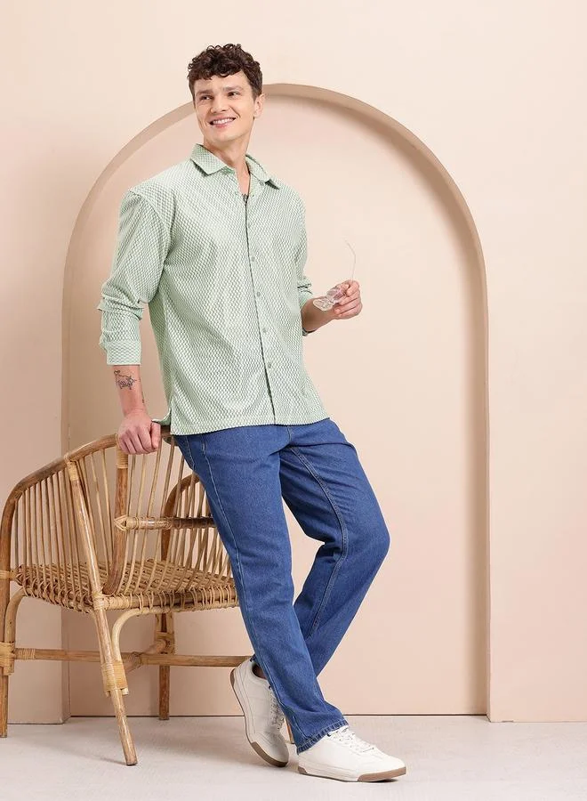 Mast & Harbour Men Checked Pattern Relaxed Woven Shirt