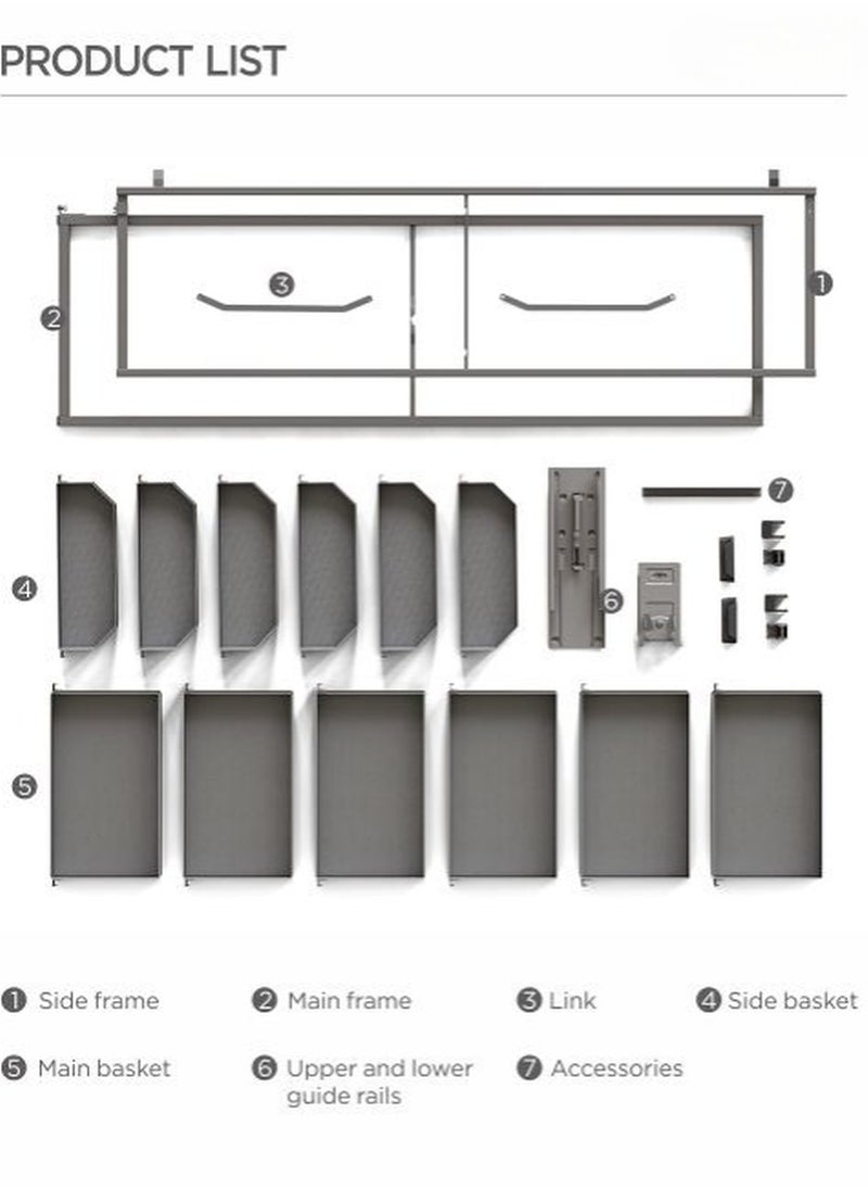 Generic - Kitchen Tandem Pantry Basket Supermarket Cabinet 6 Layers - Image 1