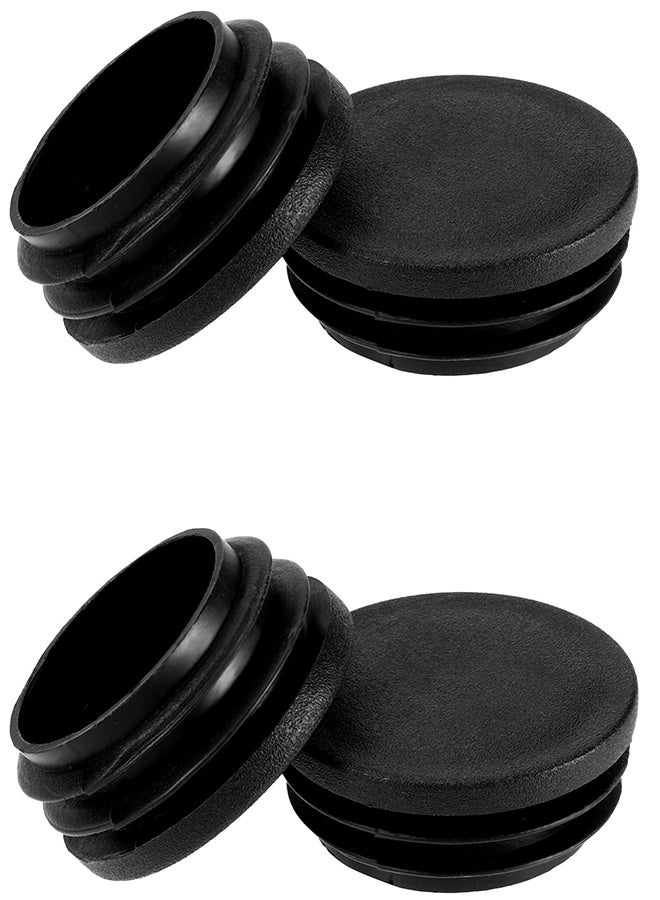 4 PCS Round Plastic Plugs, 1 1/2 inch (38mm) Black End Caps for Furniture Pipe Tubing - Image 1
