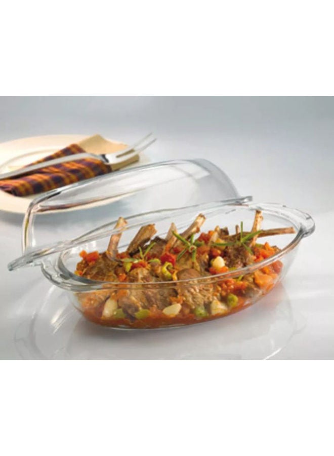 باساباتشي طاجن بوركام بيضاوي مع غطاء شفاف - Image 4