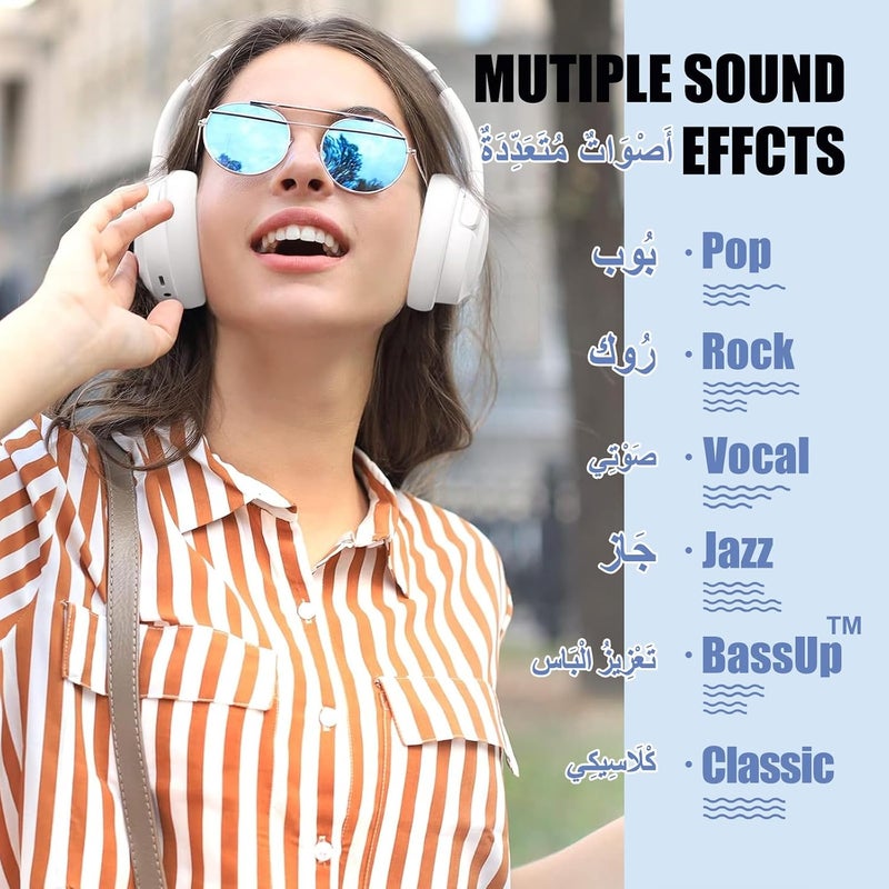 BERIBES Wireless Headphones Over Ear, 65H Playtime and 6 EQ Music Modes Bluetooth Headphones with Microphone, HiFi Stereo Foldable Lightweight Headset, Deep Bass for Home Office Cellphone PC Ect. - Image 2