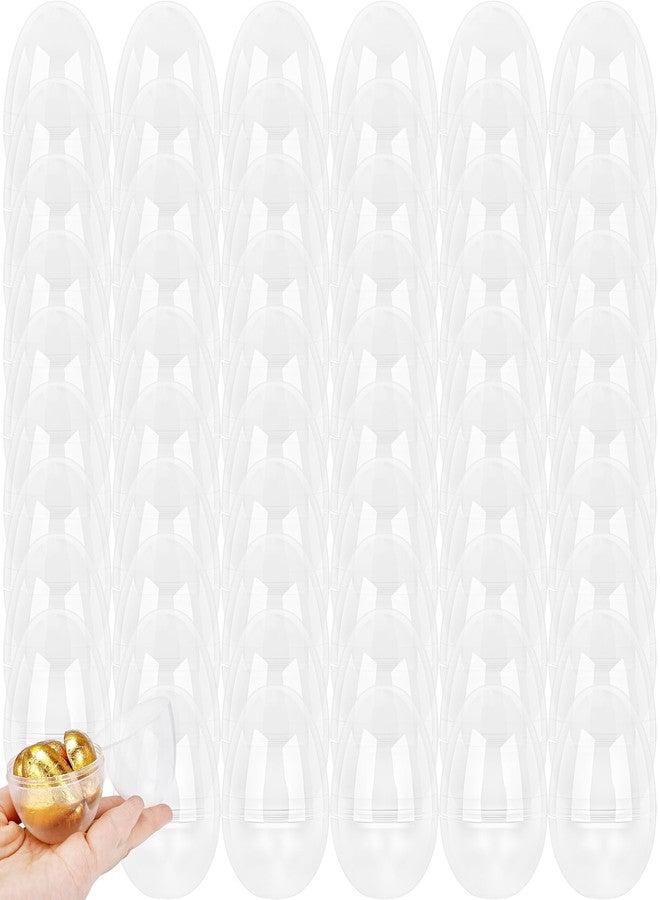 Swakuta 60 Pcs 3 Inch/ 3.5 Inch Clear Easter Plastic Eggs Bulk Plastic Easter Eggs Transparent Empty Fillable Easter Egg for Easter Hunt Toys Party Favor (Clear (3 Inch)) - Image 1