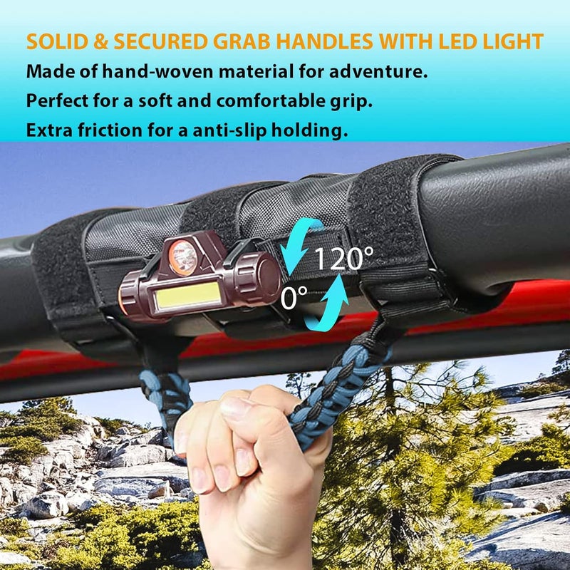 Gaizon 2 Pack Grab Handles with LED Dome Light for Jeep Wrangler and Gladiator (Blue) - Image 5