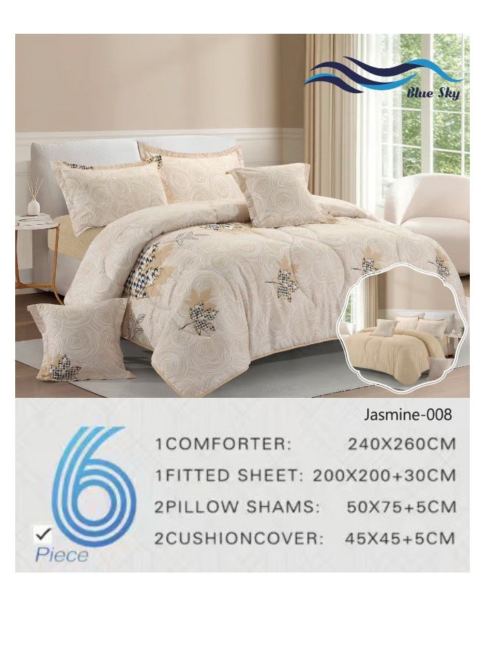 Blue Sky two-sided quilt set, two-sided mattress, consisting of 6 pieces, quilt with 6-piece filling, 100% microfiber, quilt size 260X240 cm - Image 2