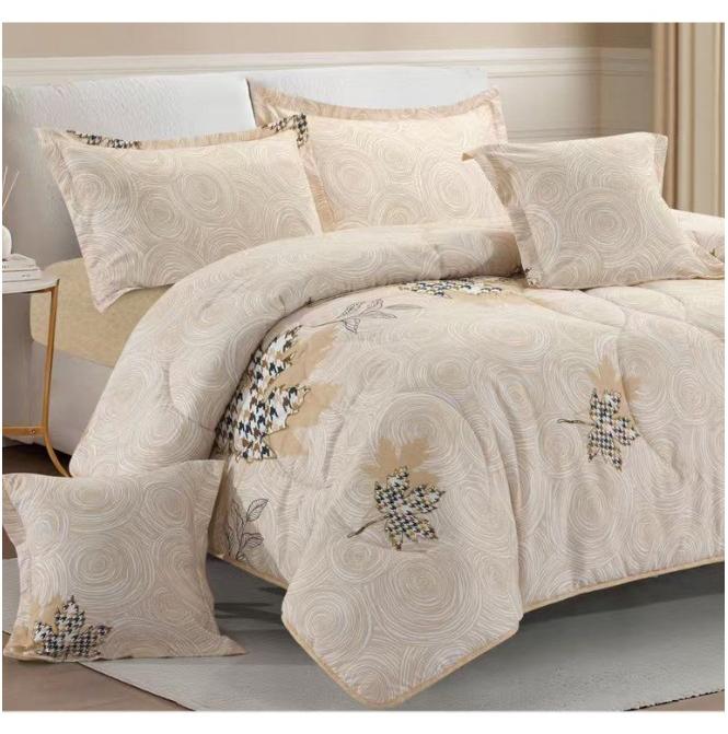 بلو سكاي طقم لحاف نفرين نظام وجهين مفرش مكون من ٦ قطع , لحاف بحشوة ٦ قطع , مايكروفايبر100% لحاف مقاس 260 في 240 سم - Image 1