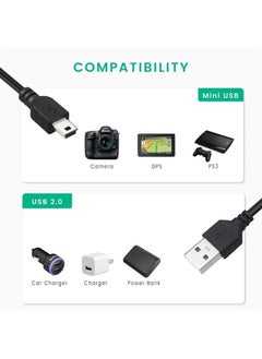 Smays Mini USB Cable 3ft 10-Pack Bulk, Mini-B Charger Cord Black  - Image 2