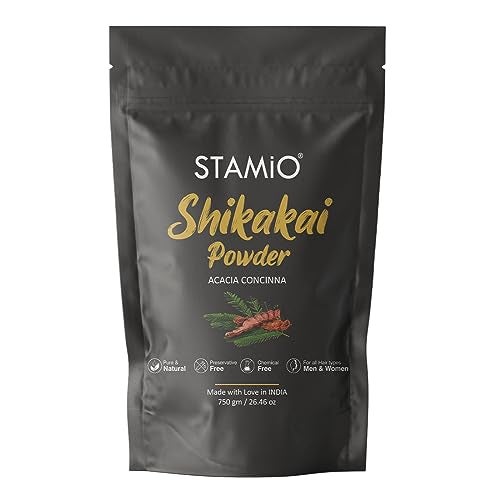 STAMIO Shikakai Powder 750 gm for Hair Wash, Pack, Mask, Shampoo, Scalp Care | Seedless Dried Acacia concinna | Natural Cleanser Conditioner | All Hair Types | In Pouch 26.46 oz - Image 1