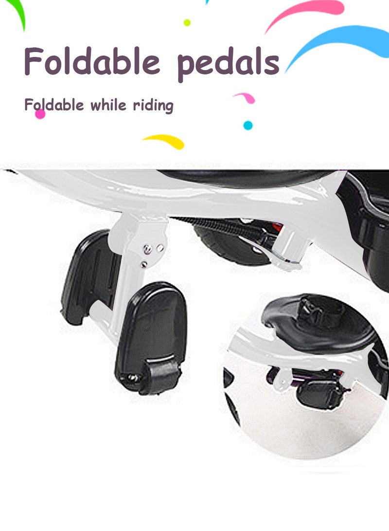 ما بيبي دراجة ثلاثية العجلات للأطفال، مع سلة تخزين، ومقعد قابل للتعديل ومقبض دفع للوالدين، دراجة ثلاثية العجلات للأطفال من سن 1 إلى 6 سنوات، دراجة توازن للاستخدام الداخلي والخارجي - Image 3