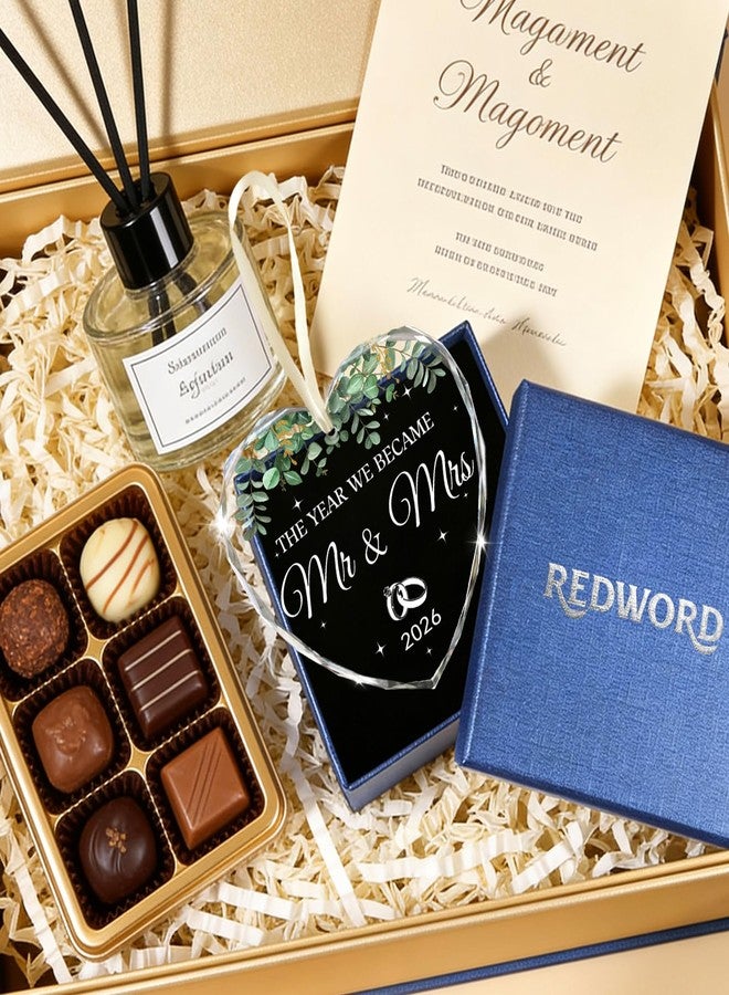 REDWORD Wedding Gifts for Couples 2026, Mr and Mrs Gift Bridal Shower Gifts His and Hers Wedding Gift Just Married Decorations for Bride, Newlywed Couple Just Married Wedding Registry Search By Name Ornaments - Image 4