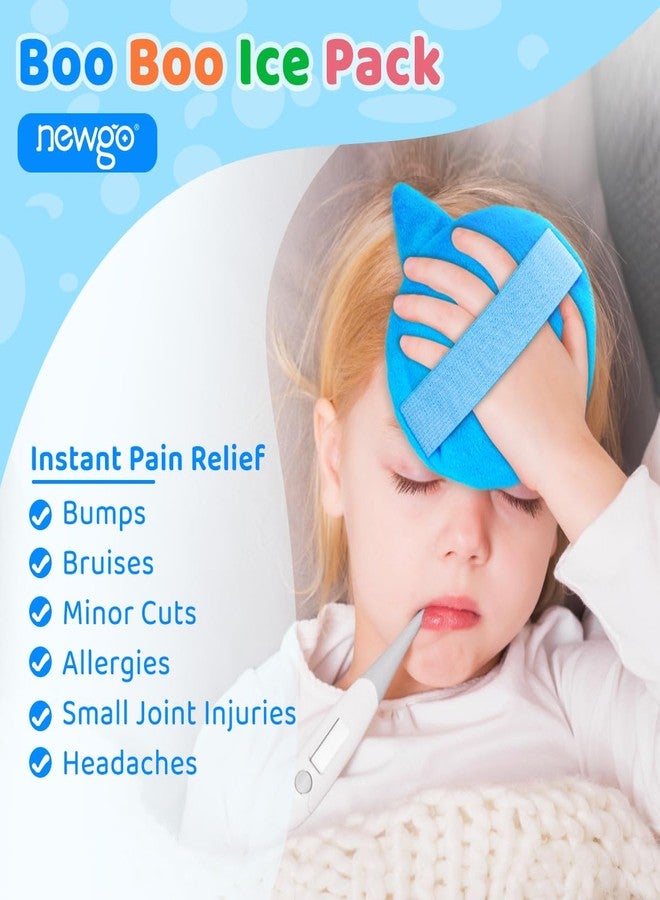 NEWGO Kids Ice Pack for Boo Boos, 4 Pack Hot Cold Packs with 4 Cute Plush Sleeves, Toddler Ice Pack for Kids Injuries, Headache, Wisdom Teeth, Pain Relief - Image 2