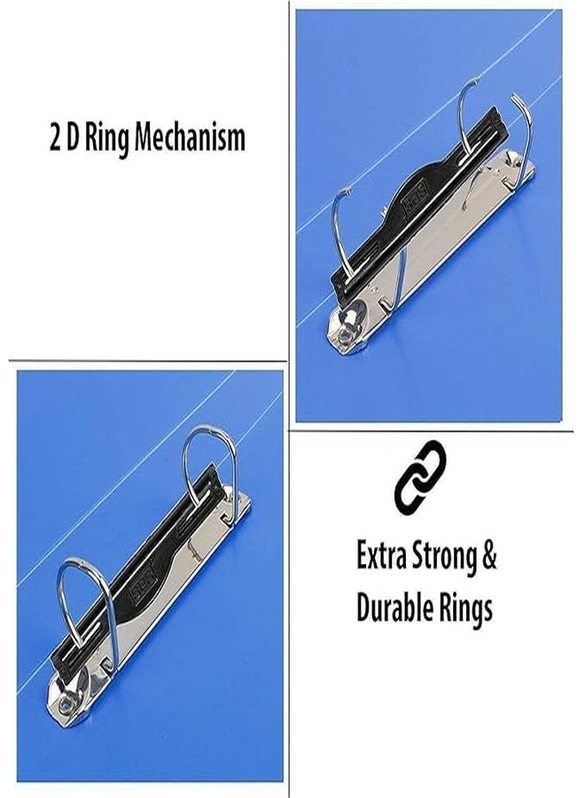 VAVIA 2D Ring Binder File,Plastic File Folder Legal Size Tough & Durable (A/4 2D Ring Binder Blue- 4) - Image 3