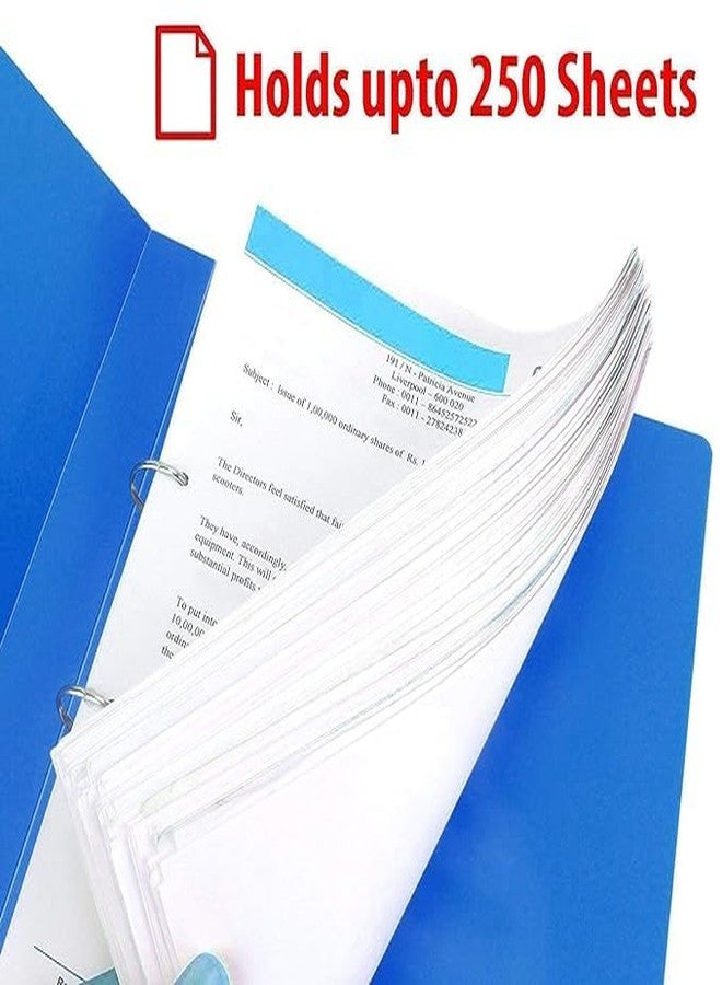 VAVIA 2D Ring Binder File,Plastic File Folder Legal Size Tough & Durable (A/4 2D Ring Binder Blue- 4) - Image 4
