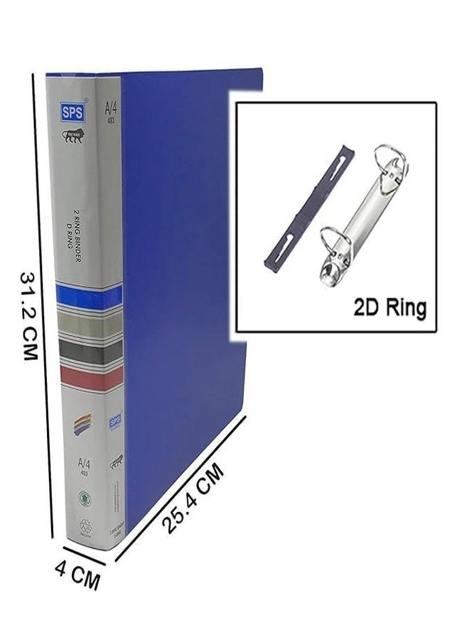 VAVIA 2D Ring Binder File,Plastic File Folder Legal Size Tough & Durable (A/4 2D Ring Binder Blue- 4) - Image 2