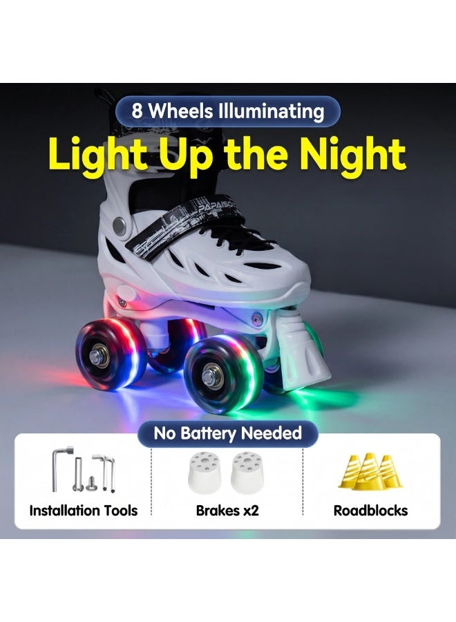 PAPAISON Children's Inline Skates with Light Up Wheels, Triple Protection System, Adjustable Sizes, Outdoor Roller Skates for Kids, Boys and Girls, Street Style - Image 3