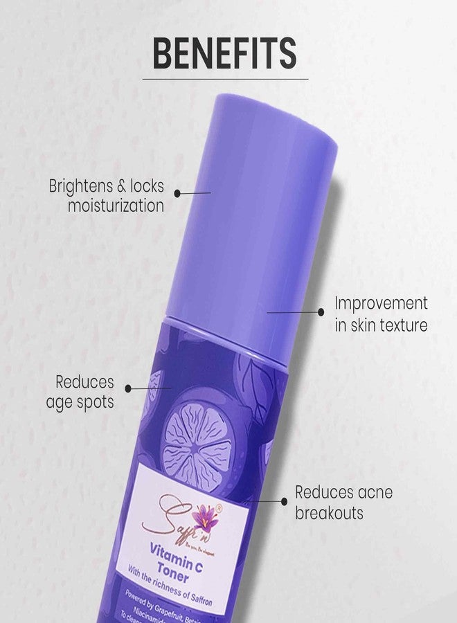 Saffr'n Vitamin C Toner with Saffron extract, 2% Niacinamide, 1% Hyaluronic Acid for Clear & Radiant Skin, 150 ml - Image 5