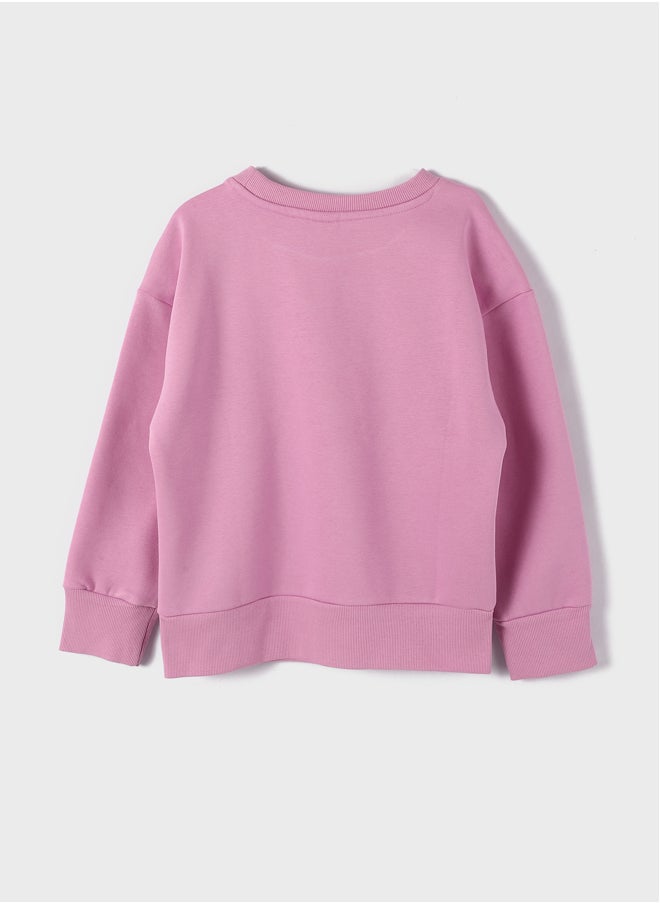 LC WAIKIKI Crew Neck Long Sleeve Printed Girl's Sweatshirt  - Image 4