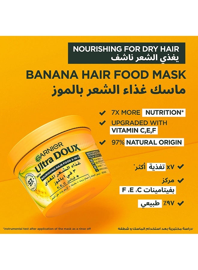 garnier Ultra Doux Nourishing Banana 3-in-1 Hair Food For Dry Hair + Microfiber towel, 390ml - Image 3