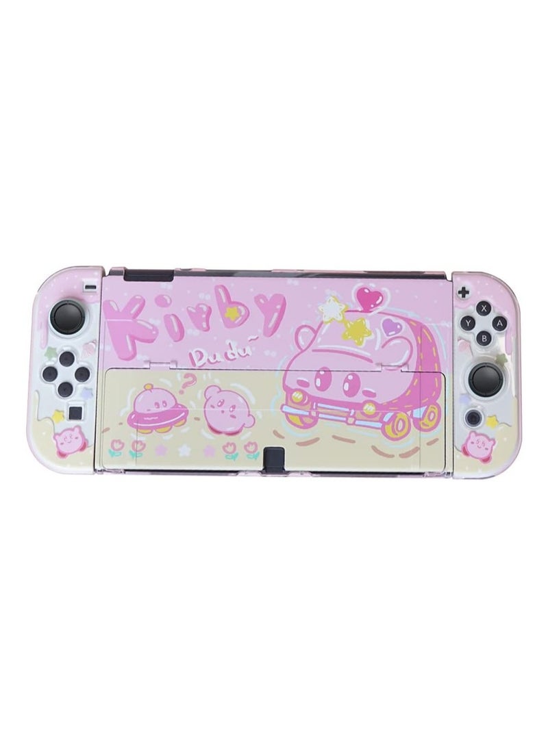 general Nintendo Switch OLED Case, Cute Clear Soft TPU Slim Handle Sleeve Stand, Kawaii NS Console & Joy-Con Pluggable Case - Shock-absorbing and scratch-resistant - Image 1