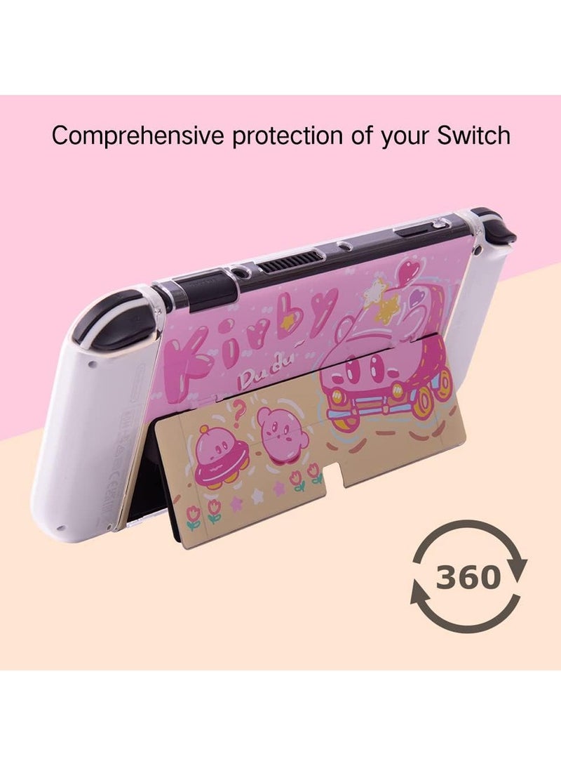 general Nintendo Switch OLED Case, Cute Clear Soft TPU Slim Handle Sleeve Stand, Kawaii NS Console & Joy-Con Pluggable Case - Shock-absorbing and scratch-resistant - Image 2
