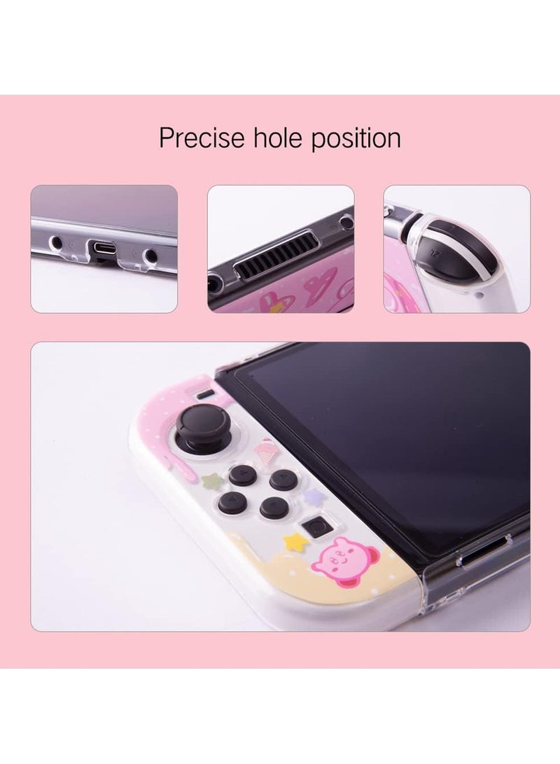 general Nintendo Switch OLED Case, Cute Clear Soft TPU Slim Handle Sleeve Stand, Kawaii NS Console & Joy-Con Pluggable Case - Shock-absorbing and scratch-resistant - Image 4