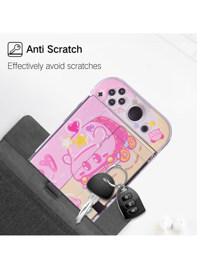 general Nintendo Switch OLED Case, Cute Clear Soft TPU Slim Handle Sleeve Stand, Kawaii NS Console & Joy-Con Pluggable Case - Shock-absorbing and scratch-resistant - Image 5