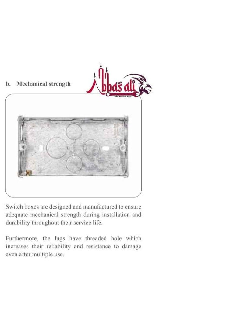 ABBASALI Electrical Metal Box GI Box Galvanised Metal Back Deep Box With Tester & Gloves (Pack Of 1, 6 x 3) - Image 4